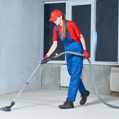 Renhold på en byggeplass