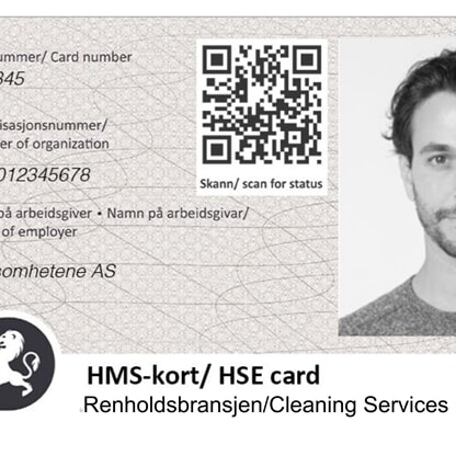 HMS-kort for renholdere