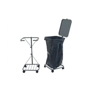 Avfallsstativ med hjul og lokk