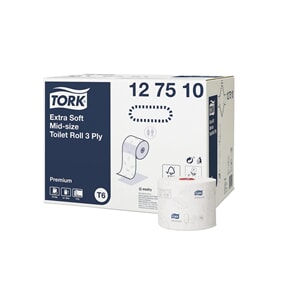 Tork Premium T6 toalettpapir Mid-Size 3 lag 70 m x 27 rl