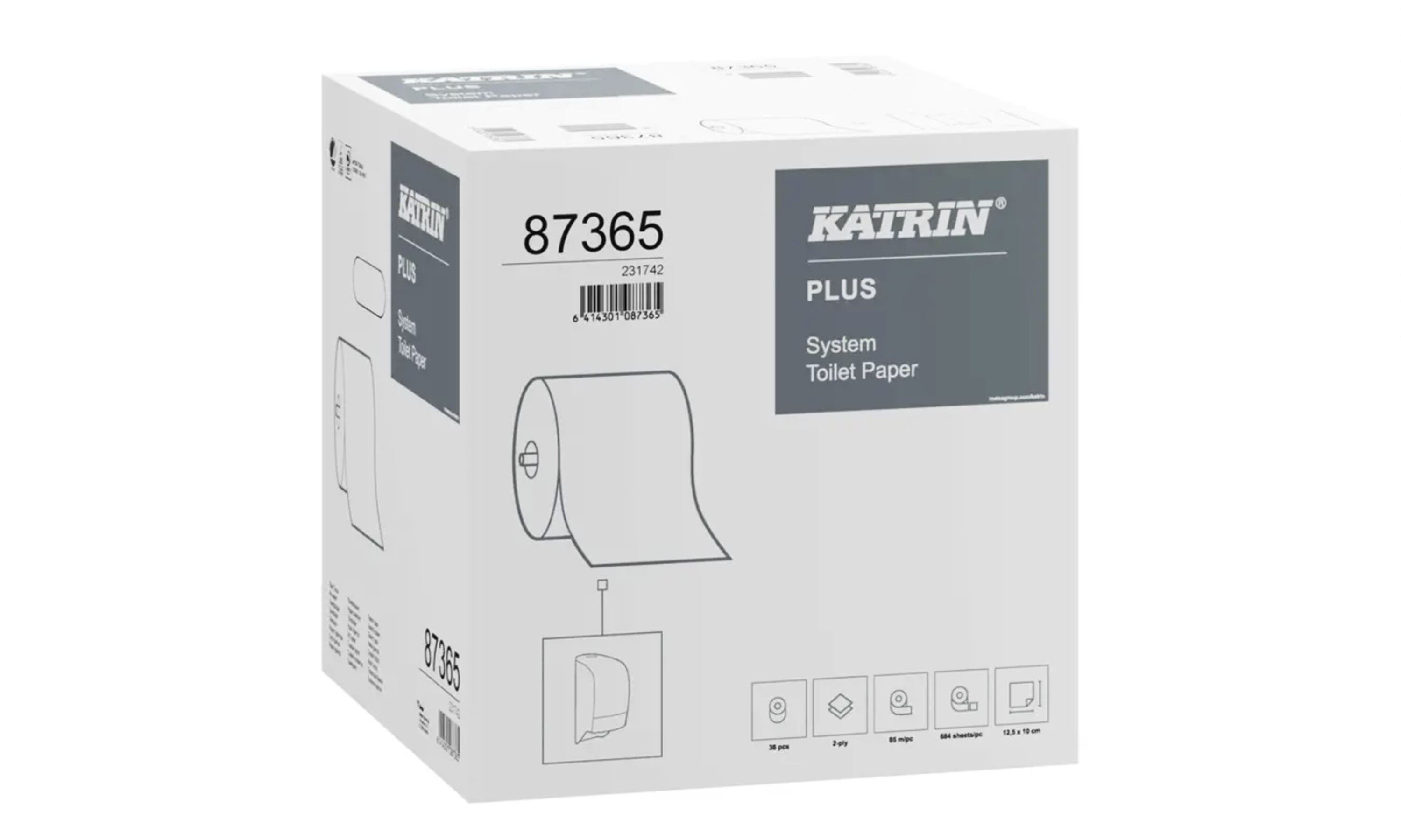 Katrin Plus System 680 toalettpapir 2 lag 85 m x 36 rl - Nordic Supply ...