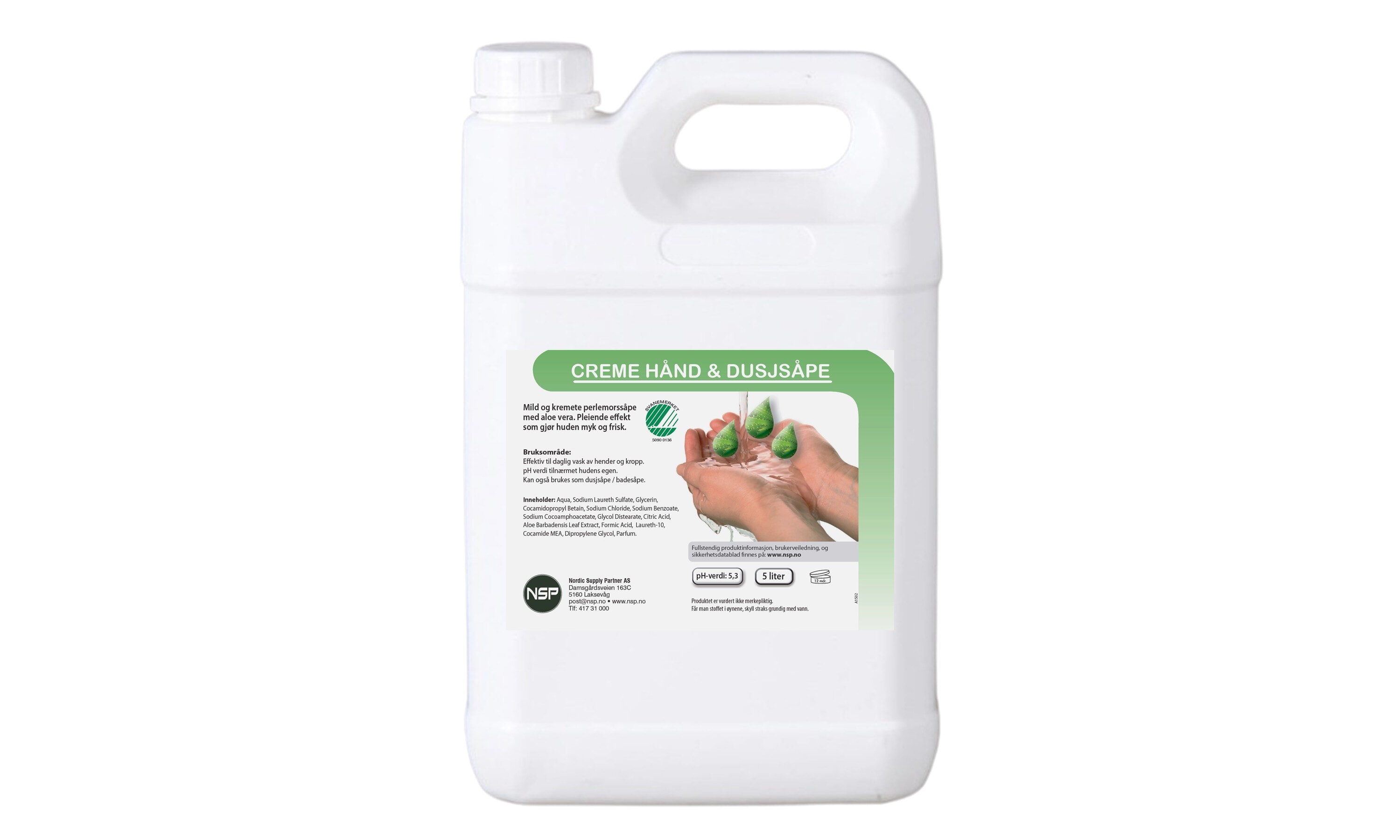NSP Cremesåpe Svanemerket 5 liter - Nordic Supply Partner AS